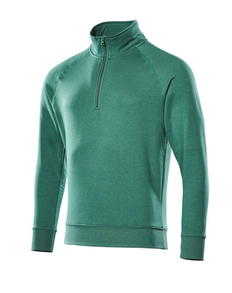 Crossover Sweatshirt mit kurzem Reißverschluss