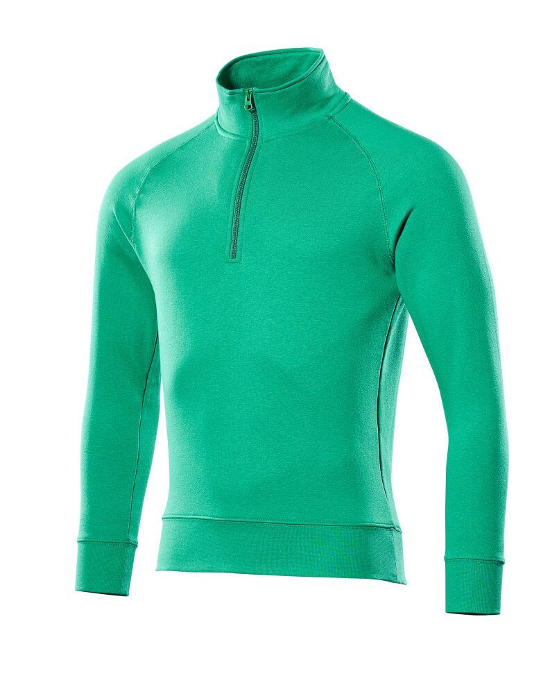Crossover Sweatshirt mit kurzem Reißverschluss