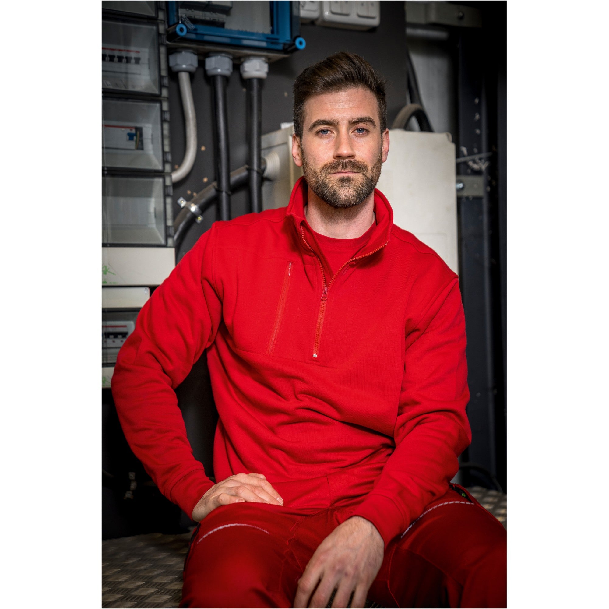 Zip-Sweater Flex Line - Rot