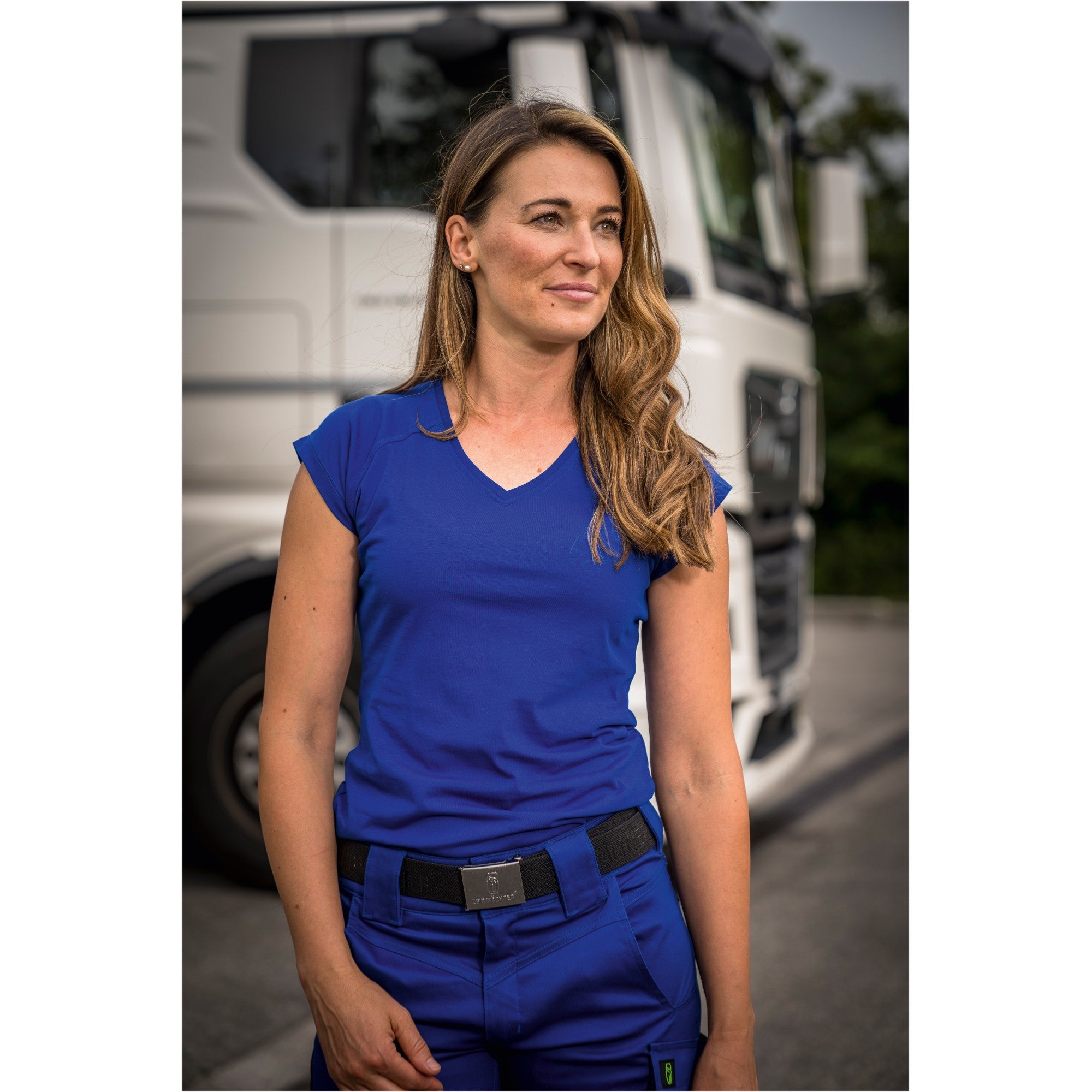 Damen T-Shirt Flex Line - Kornblau