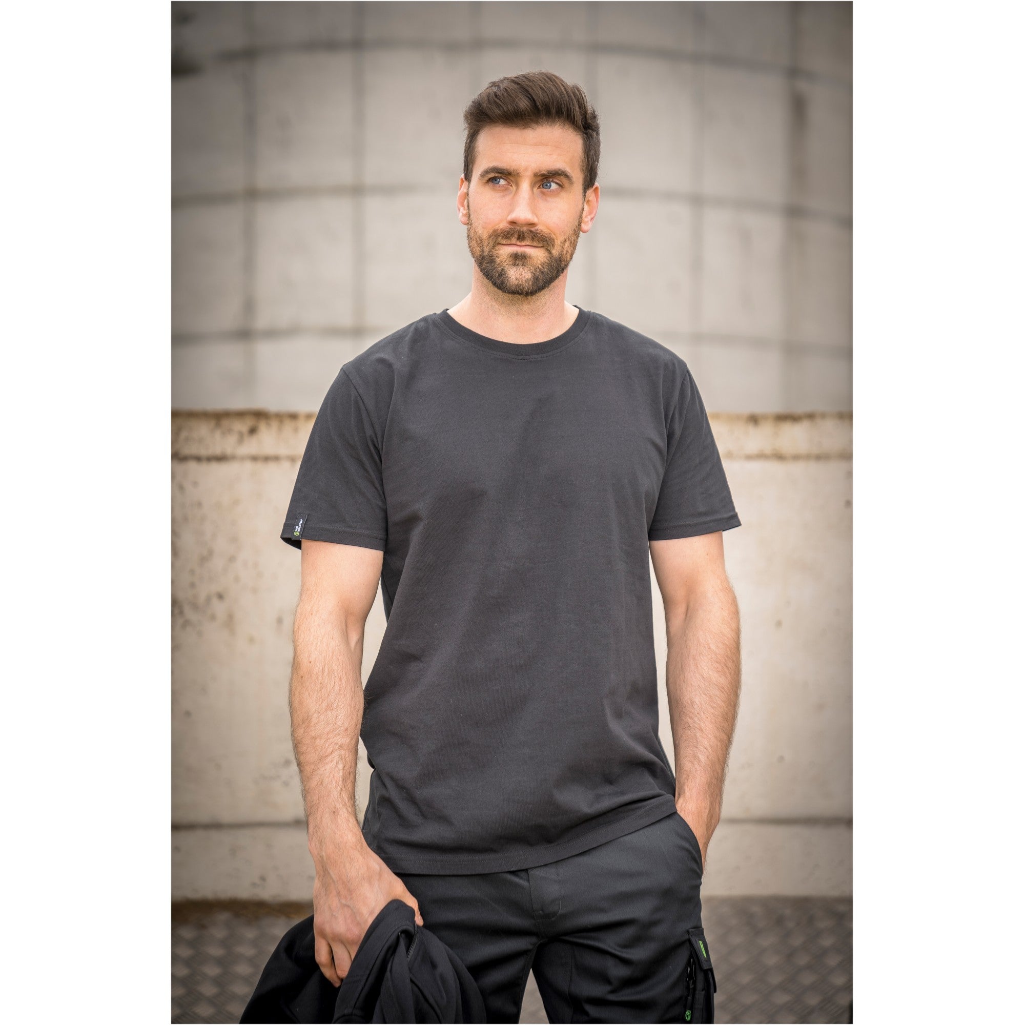 T-Shirt Rundhals Classic Line - Schwarz