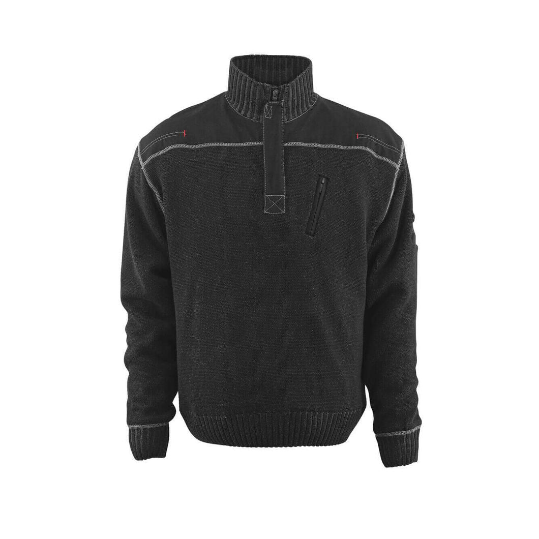 Strickpullover mit kurzem Reißverschluss