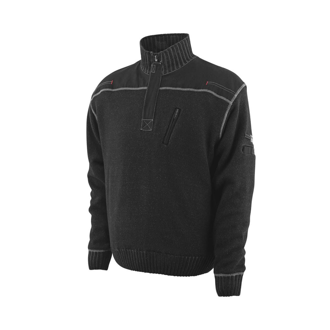 Strickpullover mit kurzem Reißverschluss