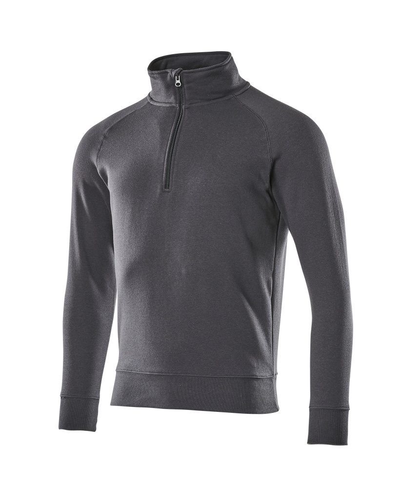 Crossover Sweatshirt mit kurzem Reißverschluss