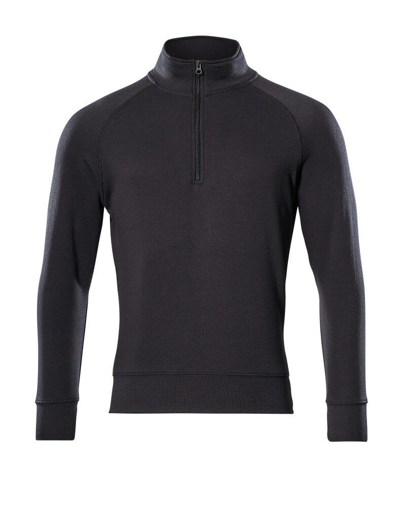 Crossover Sweatshirt mit kurzem Reißverschluss