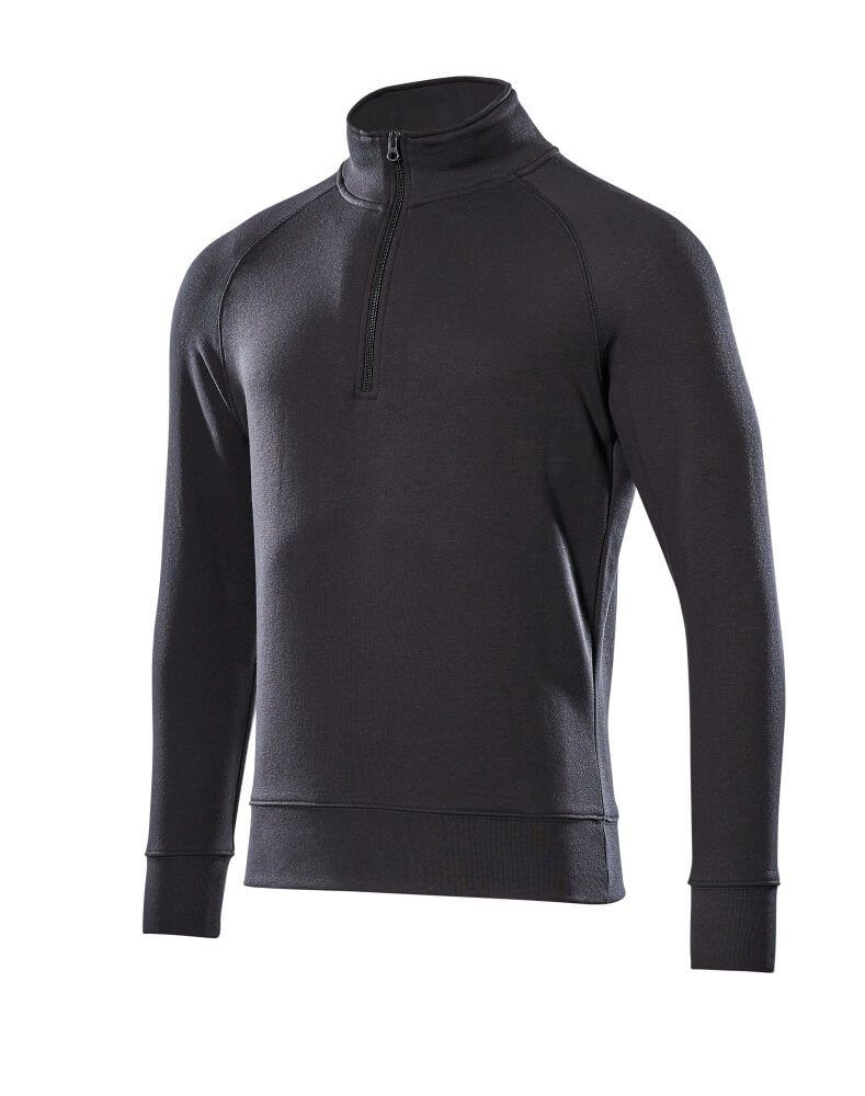 Crossover Sweatshirt mit kurzem Reißverschluss
