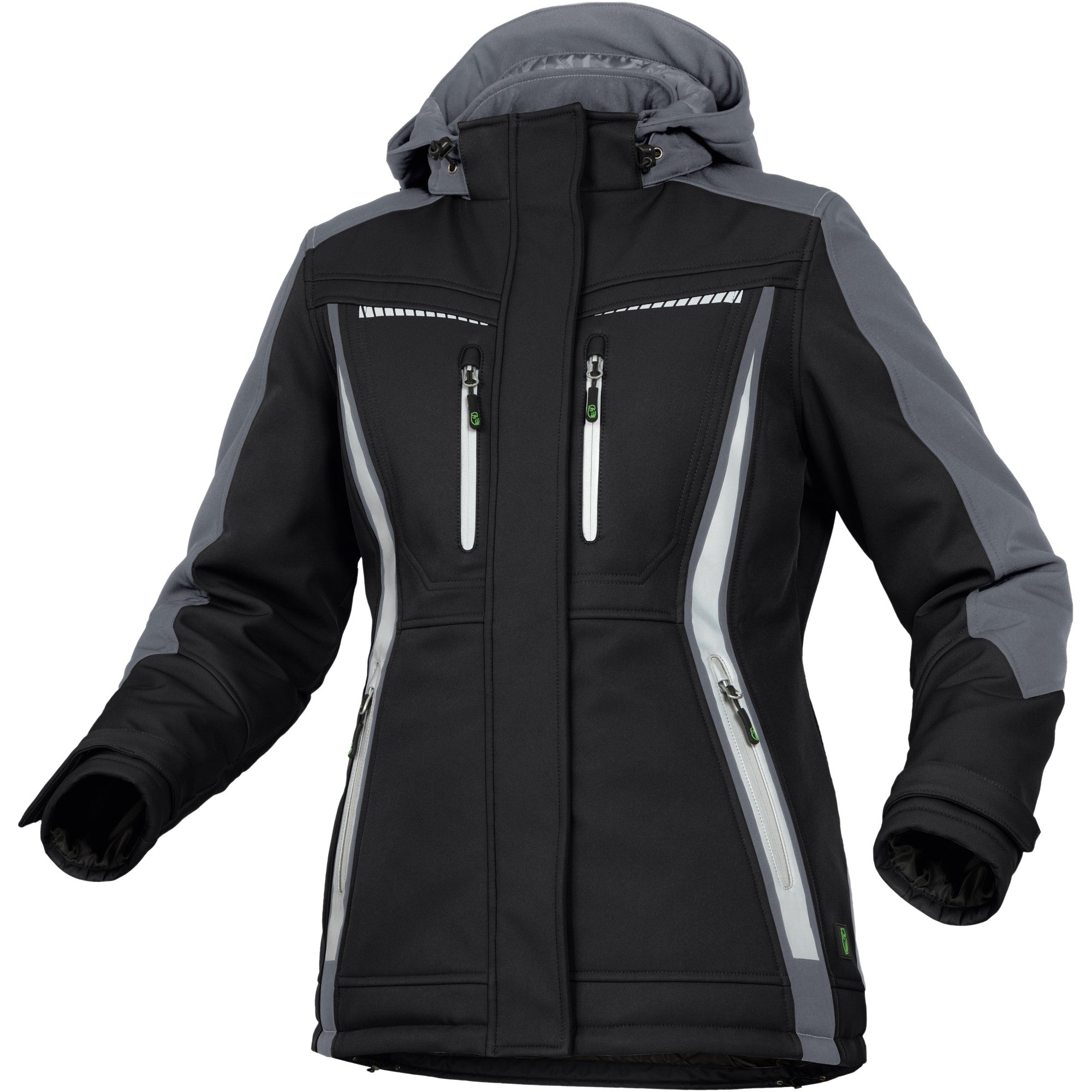 Damen Winter-Softshelljacke Flex Line - Schwarz-Grau