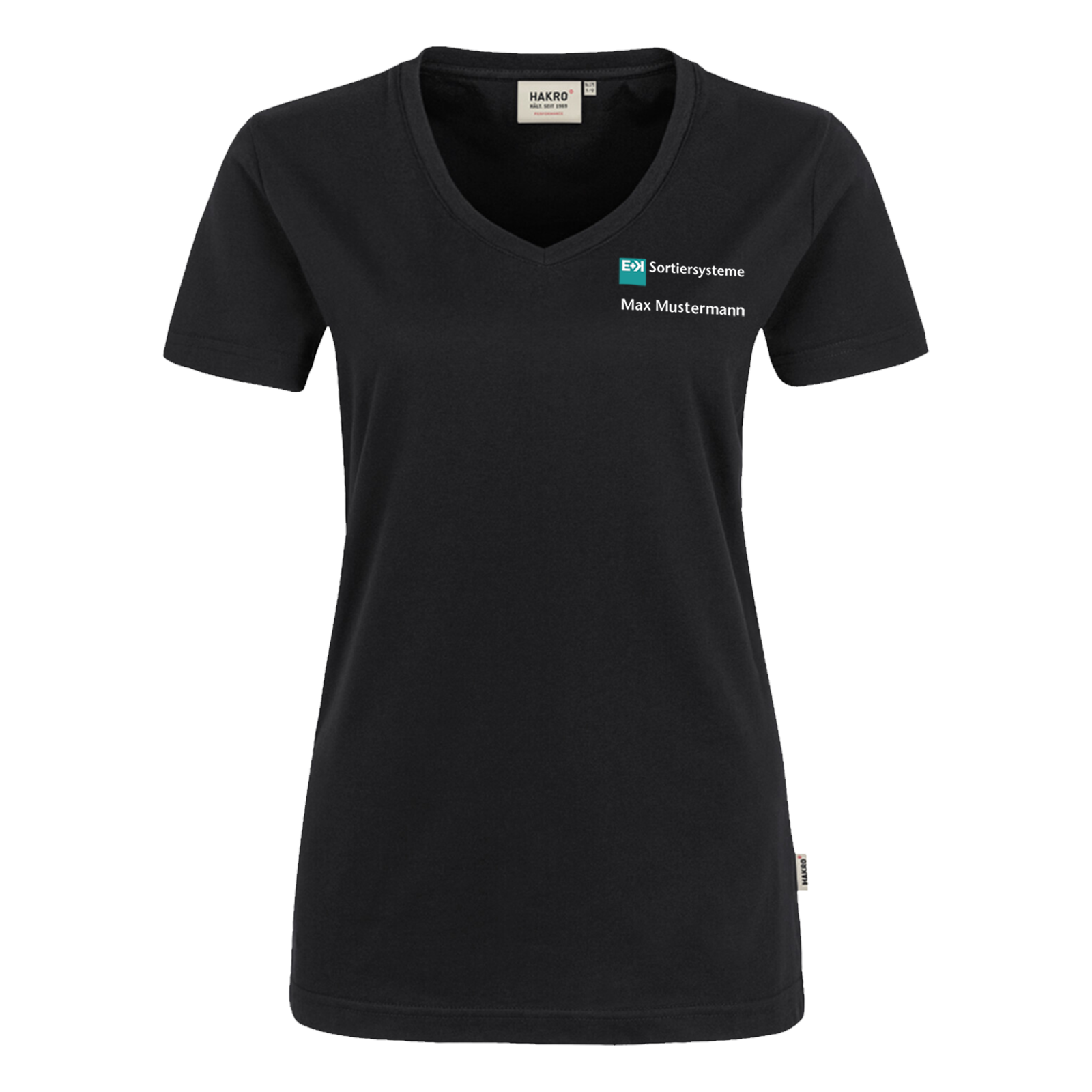 Damen V-Shirt E+K Sortiersysteme