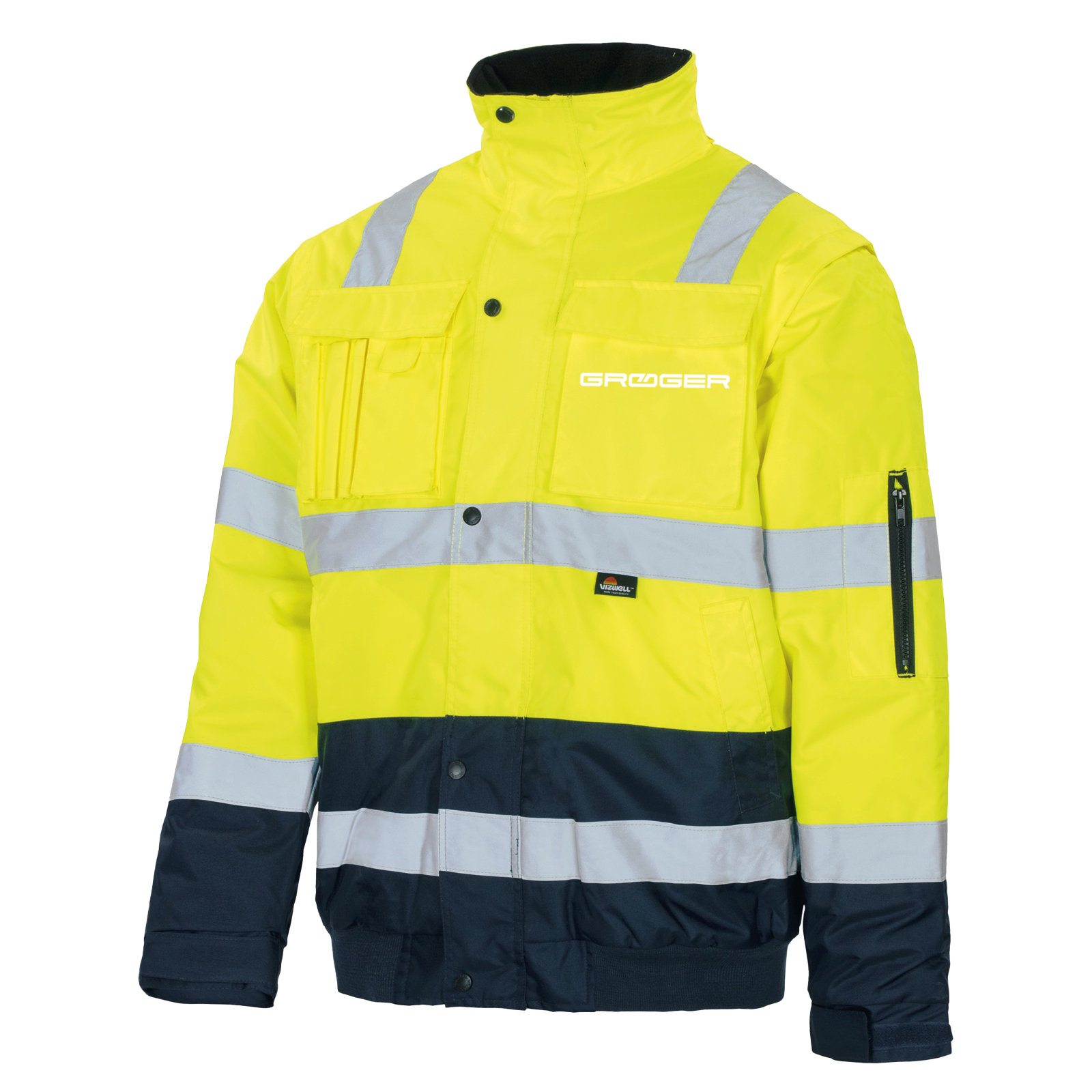 Vizwell Pilotenjacke leuchtgelb-marine H. Gröger GmbH